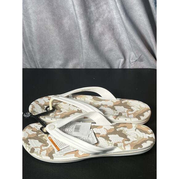 Crocs Crocband Camo Flip Flops 205943-94S White/Brown NWT SZ M9/W11 - Picture 3 of 6